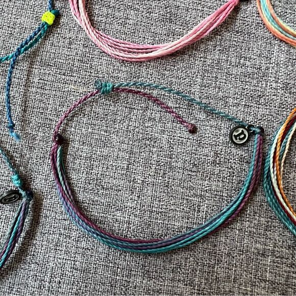 Pura Vida Bundle of 6 Wax Coated String Bracelets Adjustable Sizing Costa Rica - Picture 8 of 12